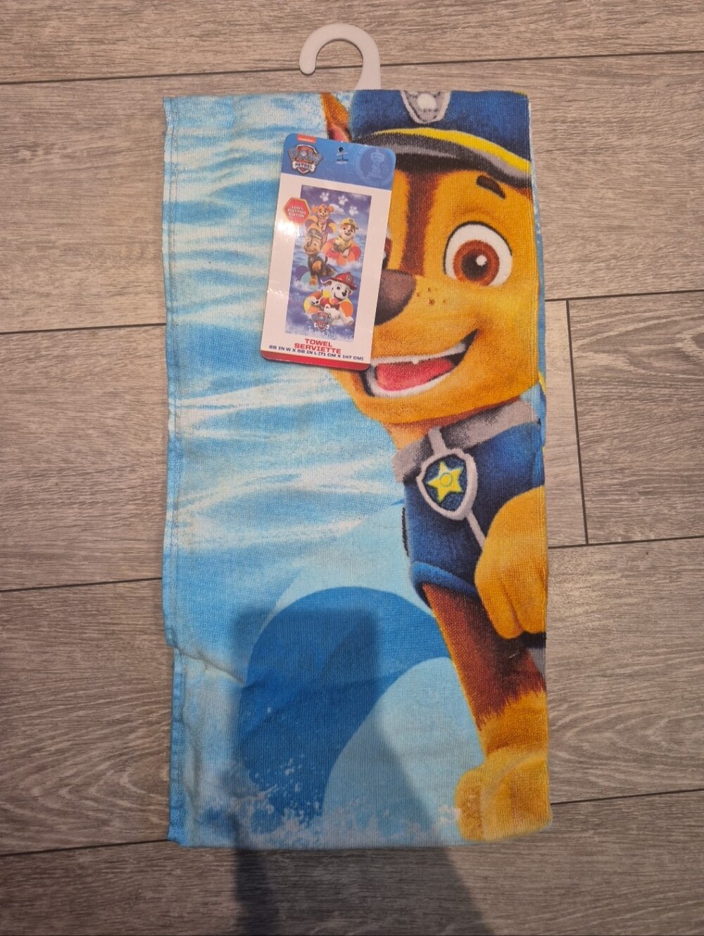Paw Patrol 100% Cotton Kids Beach Towel Featuring Chase Marshall Rubble & Skye